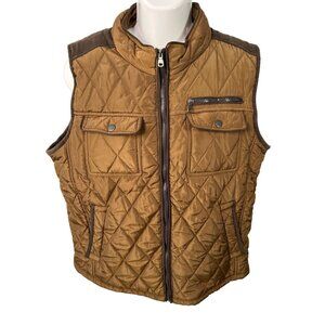 Rock Revolution Expectations Vest Men's sz XL Brown Puffer Grunge Streetwear Y2K